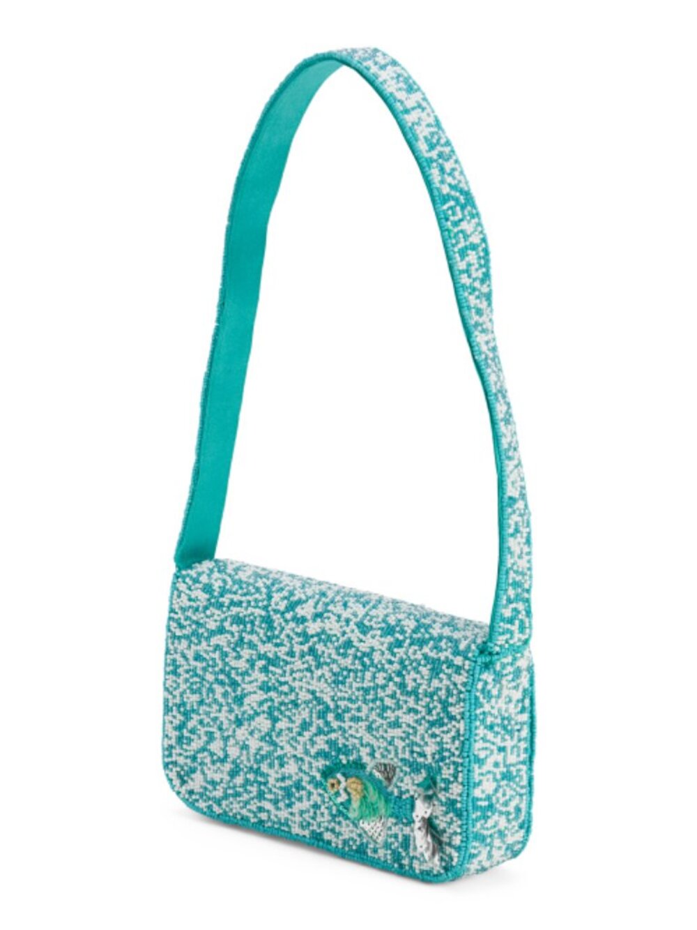 MADE IN INDIA Blue Beaded Sardine Shoulder Bag - Picture 3 of 4